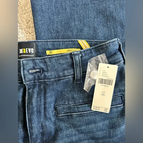 NWT Anthropologie Maeve straight leg cropped jeans - Picture 2 of 5